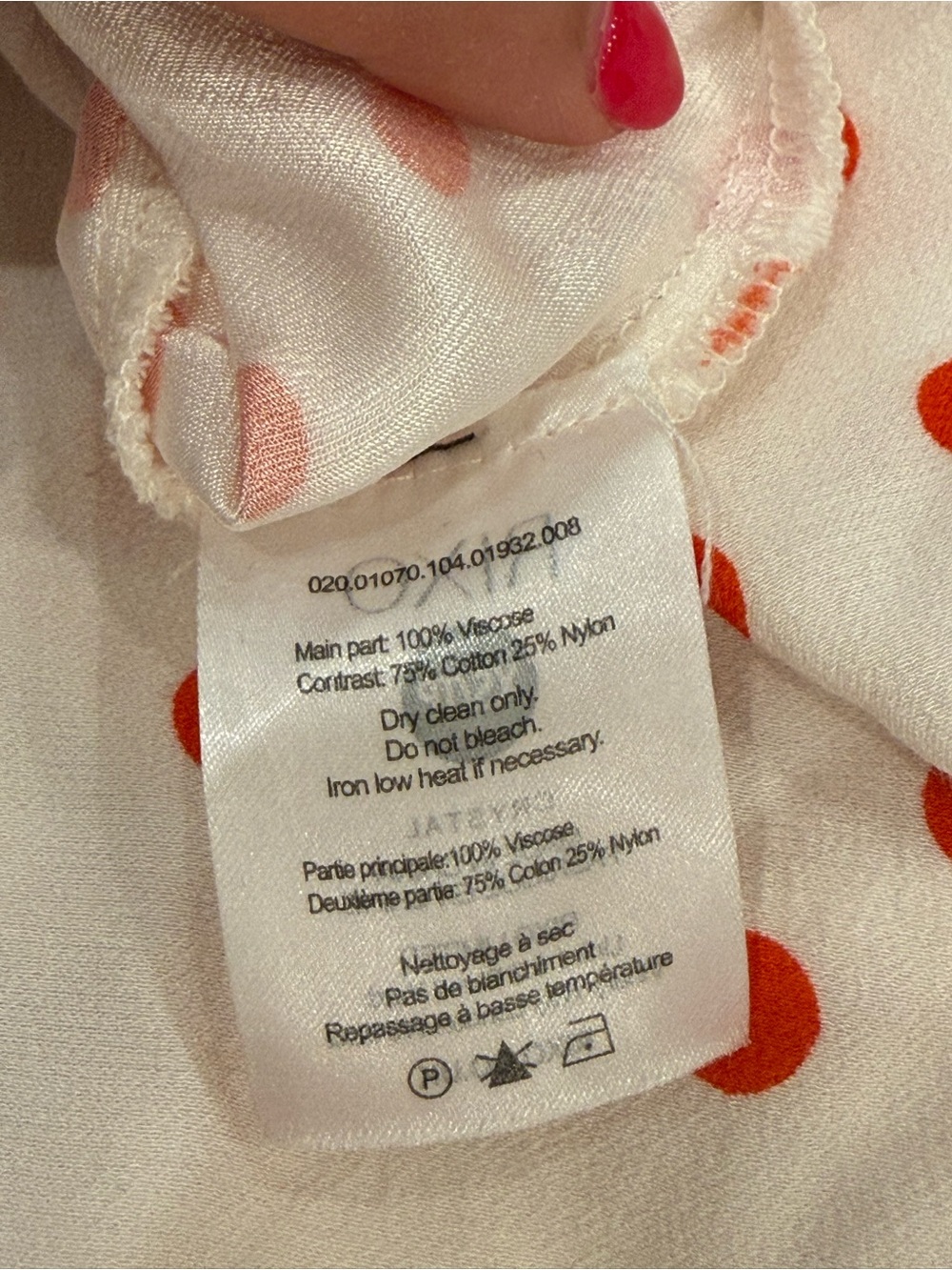 RIXO Cream Midi Skirt with Orange Polka Dots - Picture 3 of 3